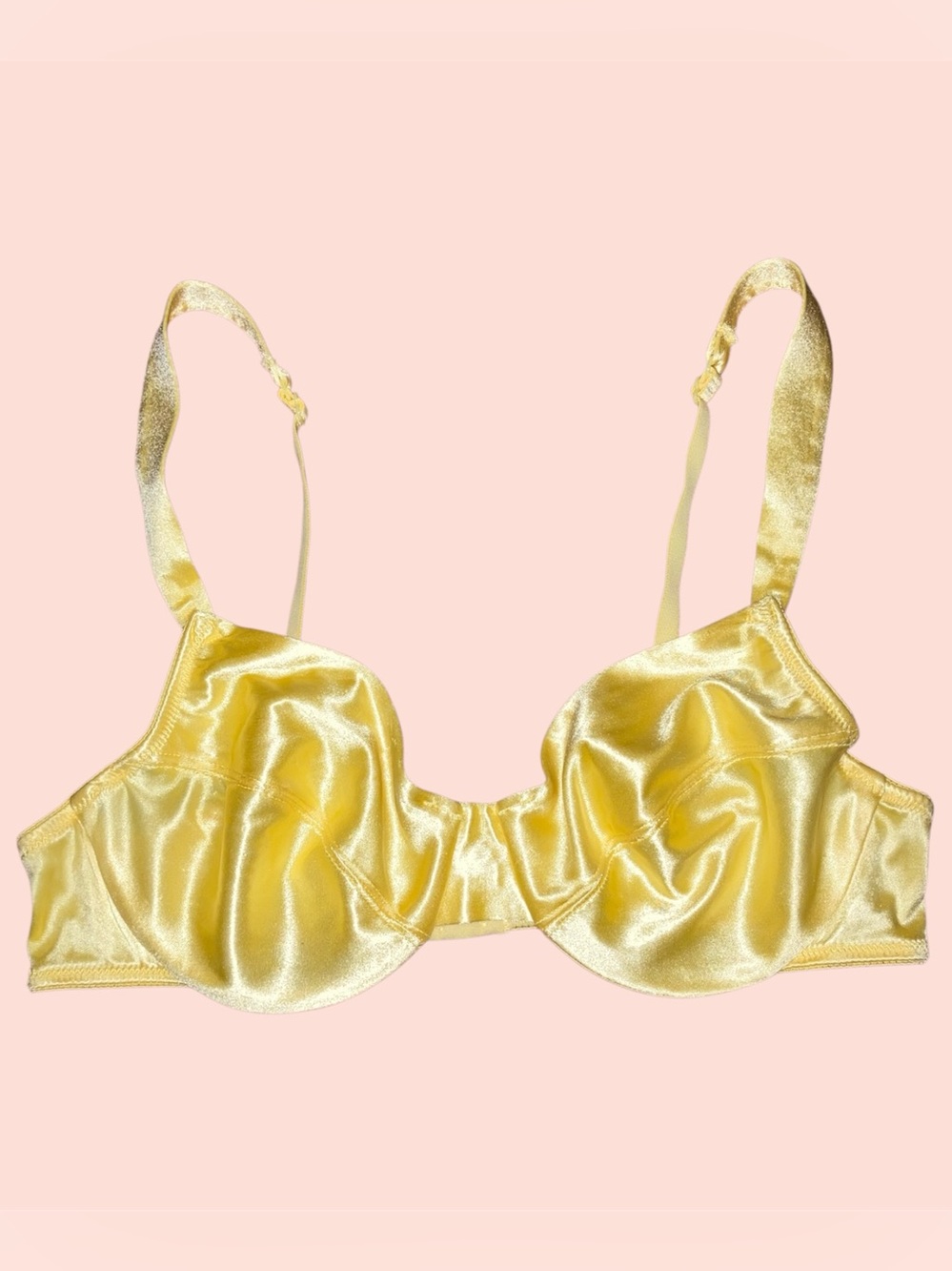 Vintage 1996 Yellow Satin Bra